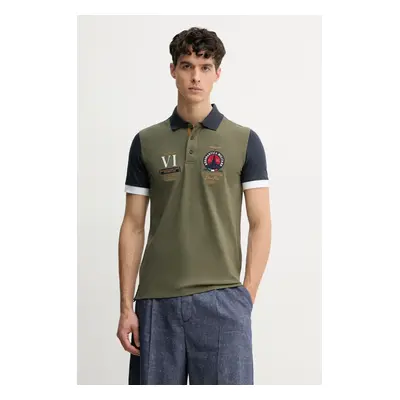 Polo tričko Aeronautica Militare zelená barva, s aplikací, PO1856P191