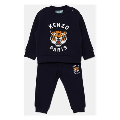 Bavlněná tepláková souprava pro miminka Kenzo Kids tmavomodrá barva, K60935