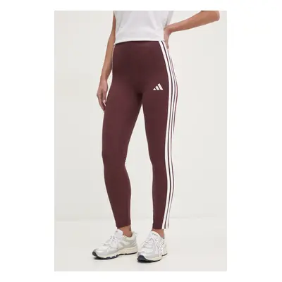 Legíny adidas Essentials dámské, vínová barva, s aplikací, JC5575