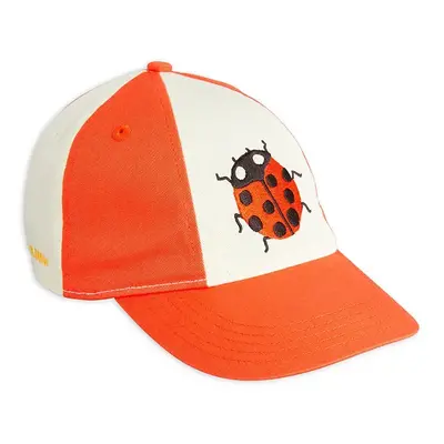 Dětská bavlněná kšiltovka Mini Rodini Ladybugs oranžová barva, 2526510142