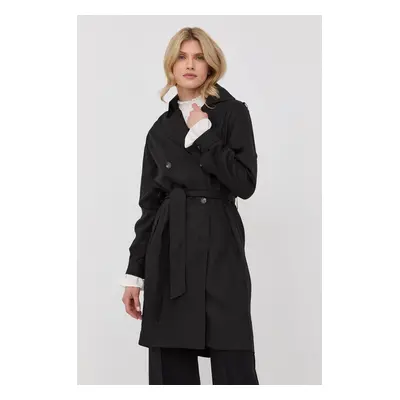 Trench kabát The Kooples dámský, černá barva, přechodný, dvouřadový