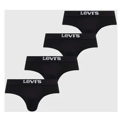 Spodní prádlo Levi's 4-pack pánské, černá barva