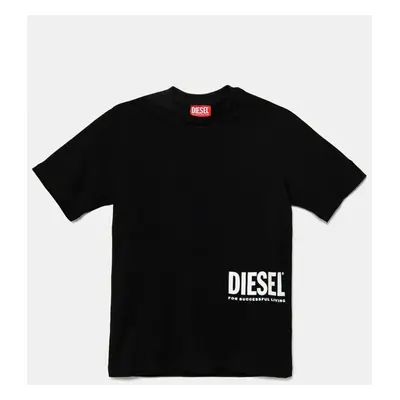 Dětské bavlněné tričko Diesel MTFIND OVER T-SHIRTS černá barva, s potiskem, J02283