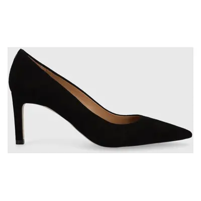 Semišové lodičky BOSS Janet Pump 70-S_N černá barva, 50498810