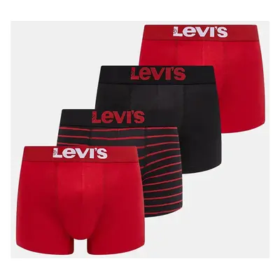 Boxerky Levi's 4-pack pánské, černá barva