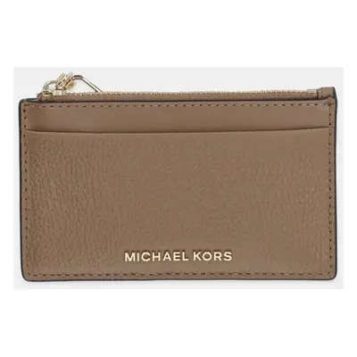 Kožená peněženka MICHAEL Michael Kors béžová barva, 32H3G8ED1L