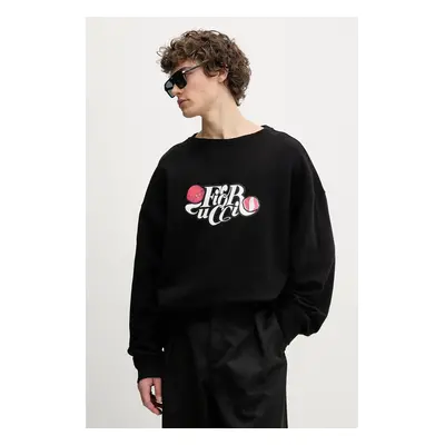 Bavlněná mikina Fiorucci Curly Lollipop Logo Relaxed Fit Sweatshirt pánská, černá barva, s potis