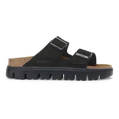 Semišové pantofle Birkenstock Arizona Chunky Birkenstock x Papillio dámské, černá barva, na plat