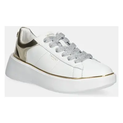 Kožené sneakers boty Twinset bílá barva, 251TCP042