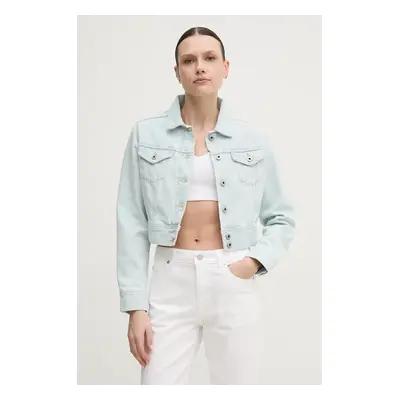 Džínová bunda Pepe Jeans CROPPED JACKET modrá barva, přechodná, PL402431PG2