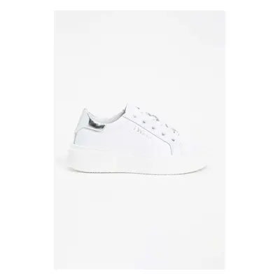 Dětské kožené sneakers boty Twinset bílá barva, 242GCJ012