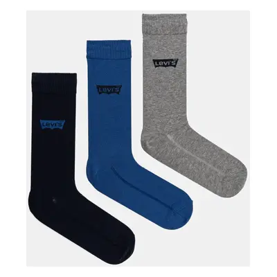 Ponožky Levi's 3-pack modrá barva, 37157-1195