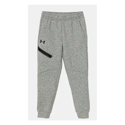 Dětské tepláky Under Armour Unstoppable Flc Jogger šedá barva, melanžové, 1386689