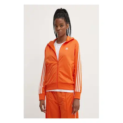 Mikina adidas Originals dámská, oranžová barva, s aplikací, IP0610