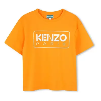 Dětské bavlněné tričko Kenzo Kids oranžová barva, K61064