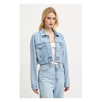 Džínová bunda Moschino Jeans modrá barva, přechodná, 0503 3719