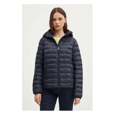 Bunda Tommy Hilfiger dámská, tmavomodrá barva, přechodná, WW0WW42046