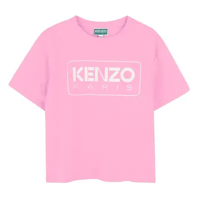 Dětské bavlněné tričko Kenzo Kids růžová barva, K61064