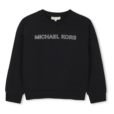 Dětská bavlněná mikina Michael Kors černá barva, s aplikací, R30322