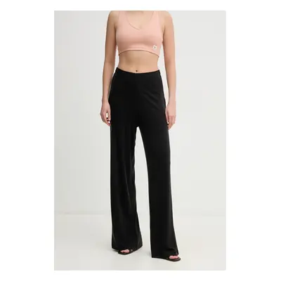 Kalhoty Calvin Klein Jeans dámské, černá barva, široké, high waist, J20J225337