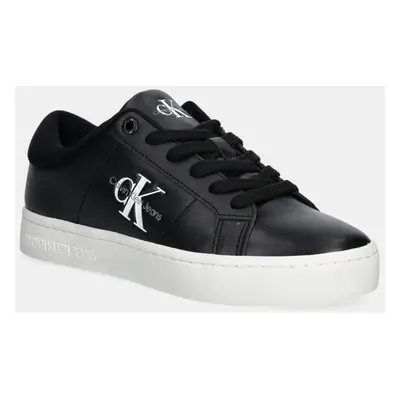 Kožené sneakers boty Calvin Klein Jeans CLASSIC CUPSOLE LOWLACEUP LTH WN bílá barva, YW0YW01444