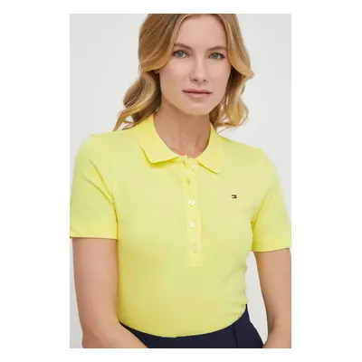 Polo tričko Tommy Hilfiger žlutá barva, WW0WW37823