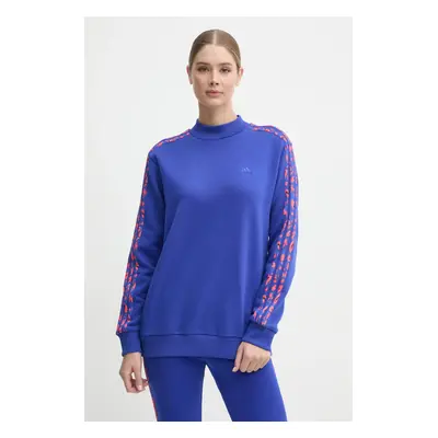 Mikina adidas Animal dámská, fialová barva, s aplikací, IY1663