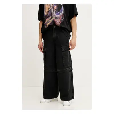 Bavlněné kalhoty adidas Originals CARGO PANTS pánské, černá barva, ve střihu cargo, JY6293