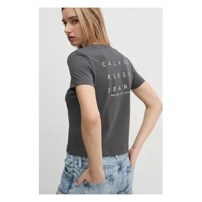 Tričko Calvin Klein Jeans šedá barva, J20J225391