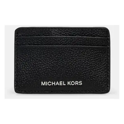 Kožené pouzdro na karty MICHAEL Michael Kors černá barva