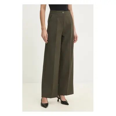 Kalhoty Answear Lab dámské, zelená barva, střih chinos, high waist