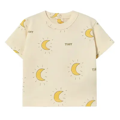 Bavlněné dětské tričko Tinycottons MIDNIGHT SUN BABY TEE béžová barva, SS25-023