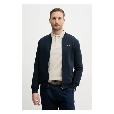 Bavlněná mikina Pepe Jeans DUKE BOMBER pánská, tmavomodrá barva, hladká, PM582836