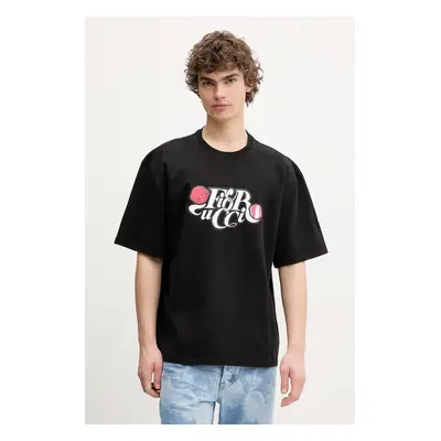 Bavlněné tričko Fiorucci Curly Lollipop Logo Boxy T-Shirt černá barva, s potiskem, U02SPTSH103CJ