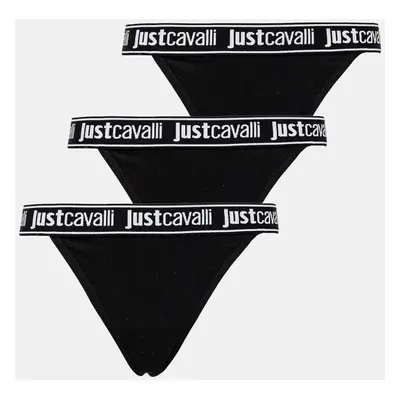 Tanga Just Cavalli 3-pack černá barva, 78PAJU01 CJUT2