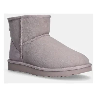 Semišové sněhule UGG Classic Mini II šedá barva, 1016222-PSK