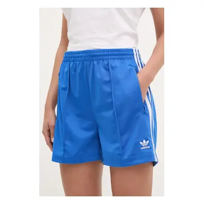 Kraťasy adidas Originals Firebird dámské, fialová barva, s aplikací, high waist, JD0817