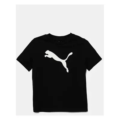 Dětské bavlněné tričko Puma ESS Cat Logo Tee černá barva, s potiskem, 684907