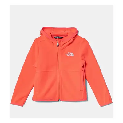 Dětská fleecová mikina The North Face GLACIER F/Z HOODIE růžová barva, s kapucí, NF0A8B18P2B1