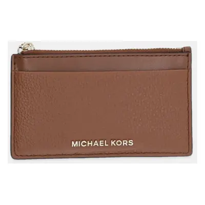 Kožená peněženka MICHAEL Michael Kors hnědá barva, 32H3G8ED1L