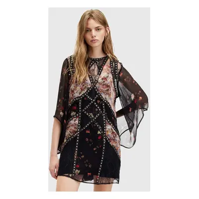 Šaty AllSaints LUCIA KORA DRESS černá barva, mini, W103DA