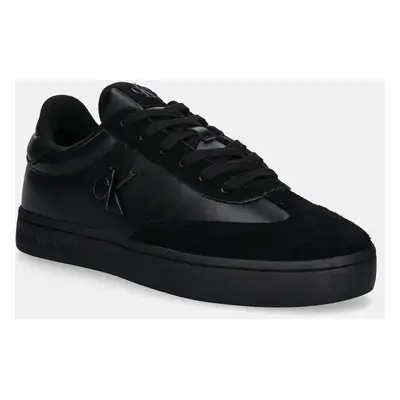 Kožené sneakers boty Calvin Klein Jeans CLASSIC CUPSOLE LOW černá barva, YM0YM01272