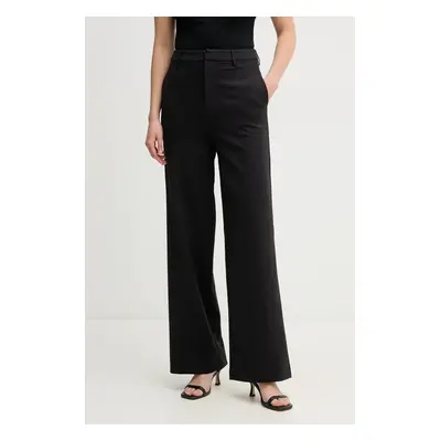 Kalhoty Calvin Klein Jeans dámské, černá barva, široké, high waist, J20J225334