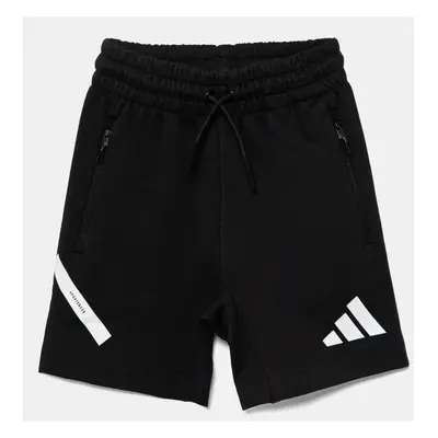 Dětské kraťasy adidas černá barva, s potiskem, nastavitelný pas, JD0010