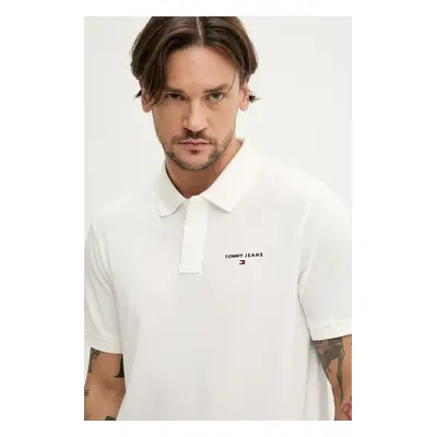 Bavlněné polo tričko Tommy Jeans bílá barva, DM0DM20914