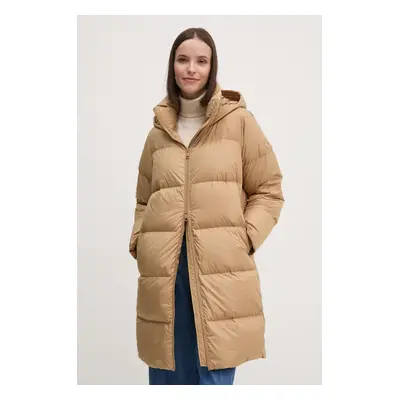 Péřová bunda Tommy Hilfiger dámská, béžová barva, zimní, WW0WW43583