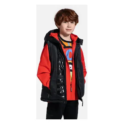 Dětská vesta Coccodrillo černá barva, OUTERWEAR BOY JUNIOR