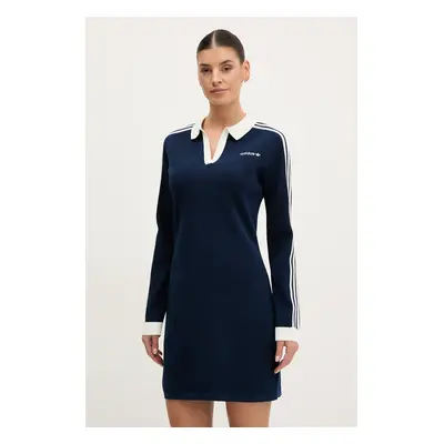 Šaty adidas Originals POLO DRESS tmavomodrá barva, mini, JC7690