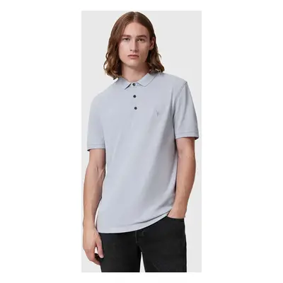 Bavlněné polo tričko AllSaints REFORM modrá barva, M075PB