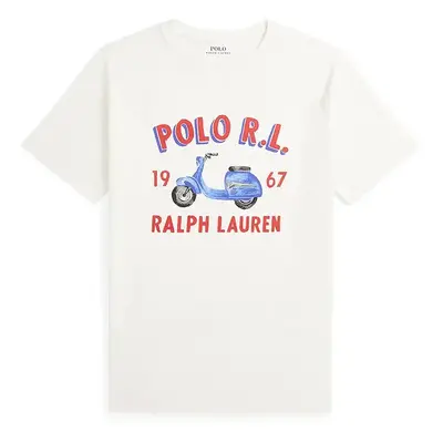 Dětské bavlněné tričko Polo Ralph Lauren bílá barva, s potiskem, 323965889001